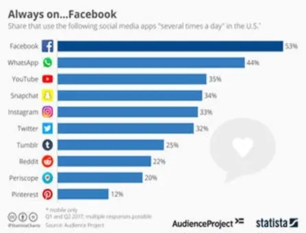 Facebook is by far the most used application