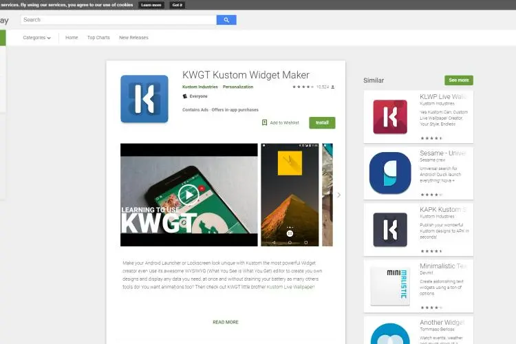 Kustom Widget Maker or KWGT